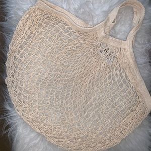 Beige French market cotton bag